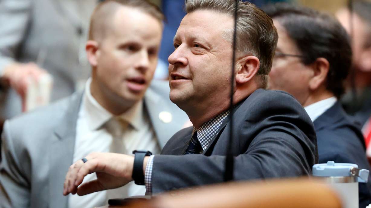 Sen. Todd Weiler, R-Woods Cross, in the House chamber at the Capitol in Salt Lake City on Jan. 16, 2024. Weiler also hosts "Political as Heck," a podcast about Utah news and politics.