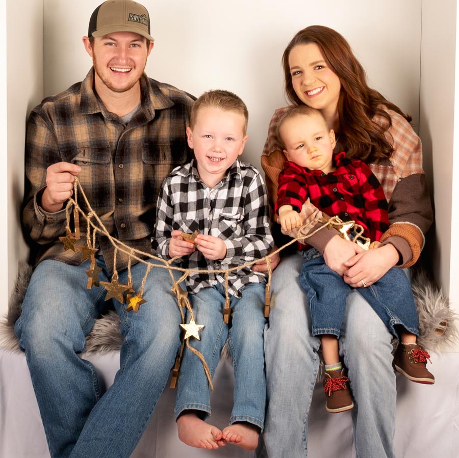 From left, Cache Davids, Clyde Davids, Clair Davids and Chelsey Davids pose for a photo.