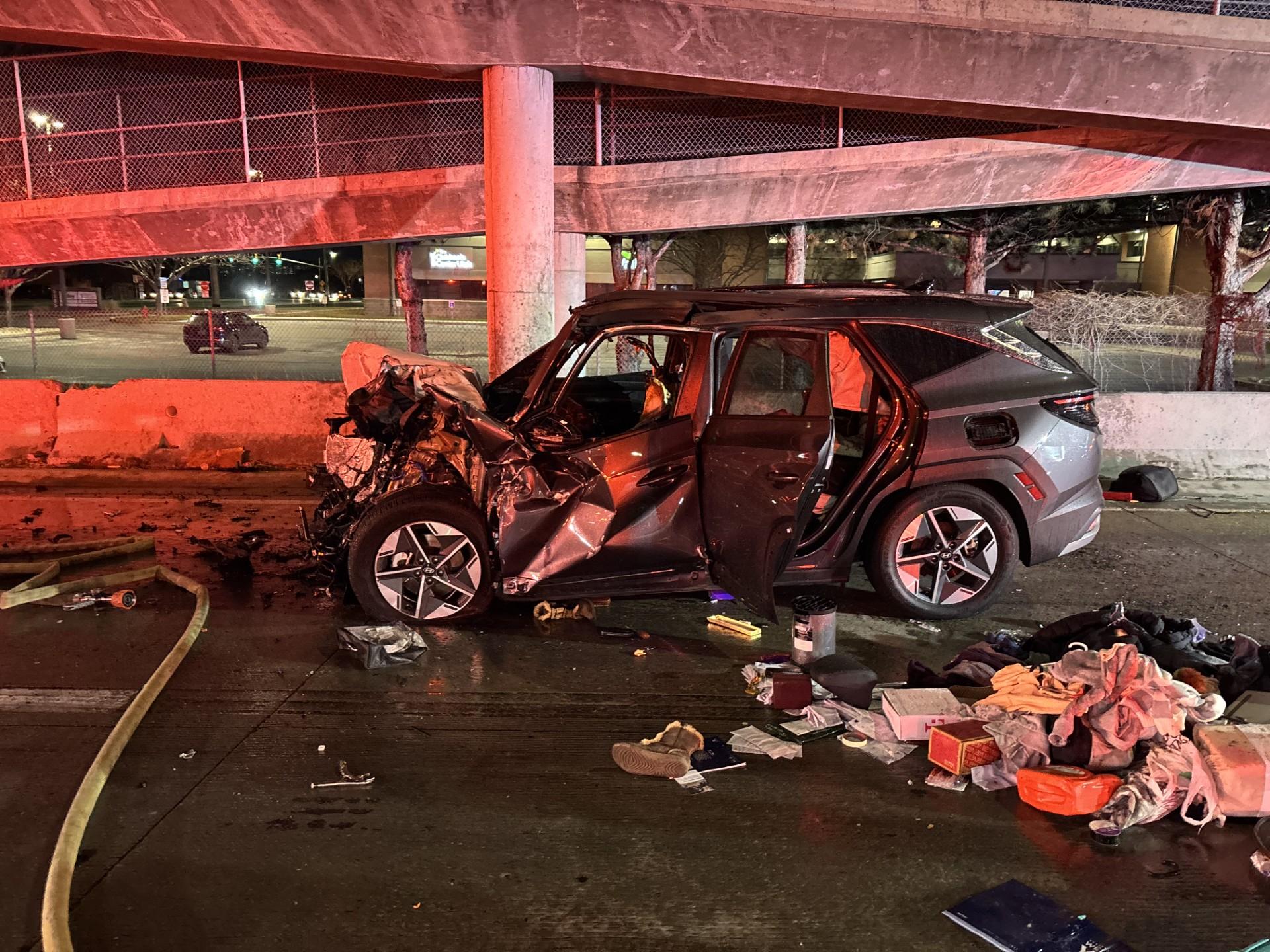 A crash involving six vehicles on Bangerter Highway left one person dead and several others injured late Sunday.