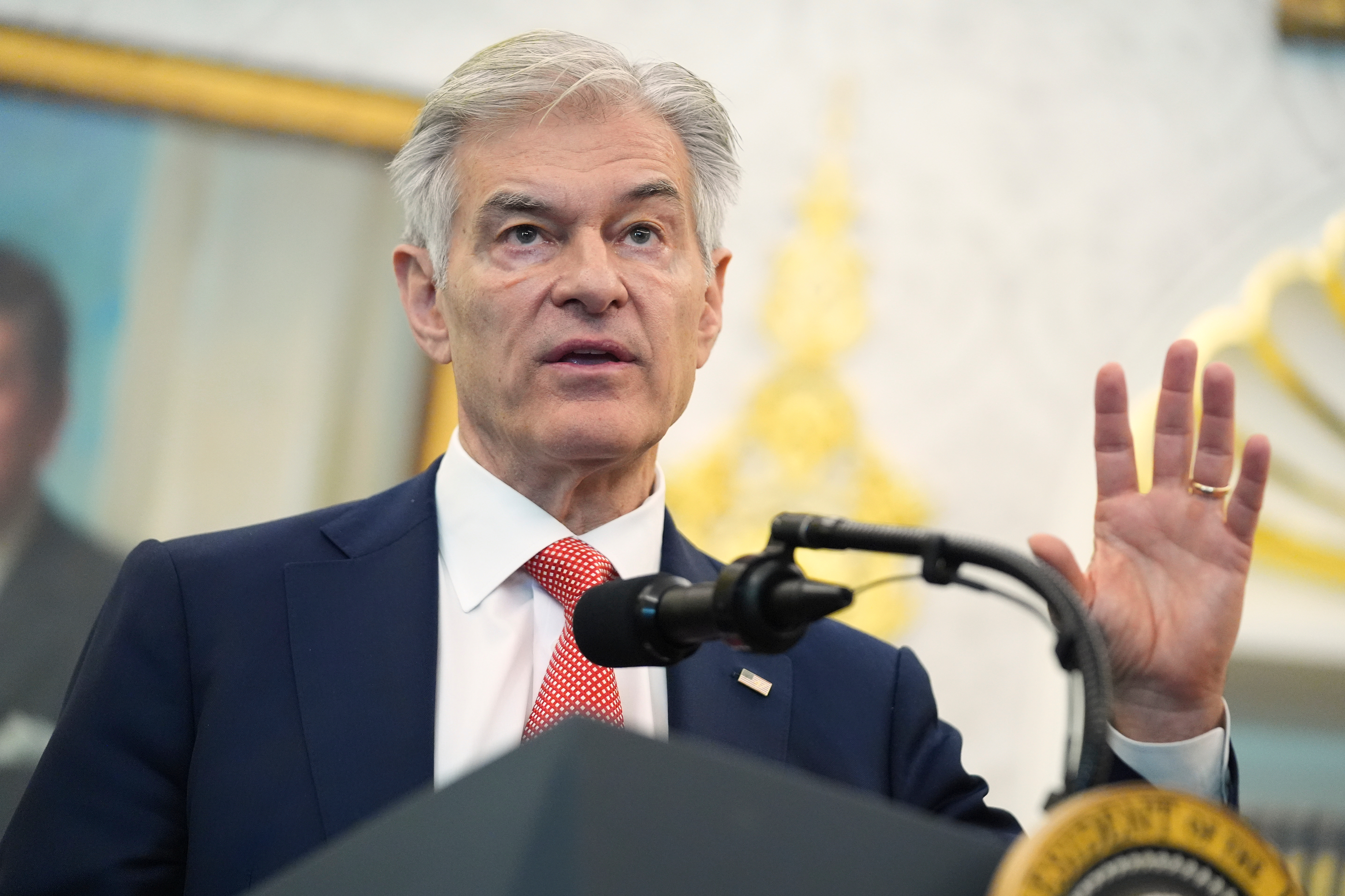 Mehmet Oz, administrator of the Centers for Medicare & Medicaid Services, speaks in the Oval Office of the White House in Washington, Nov. 6. Oz said amounts of Medicare grants can be bargaining chips for governors and their legislatures.