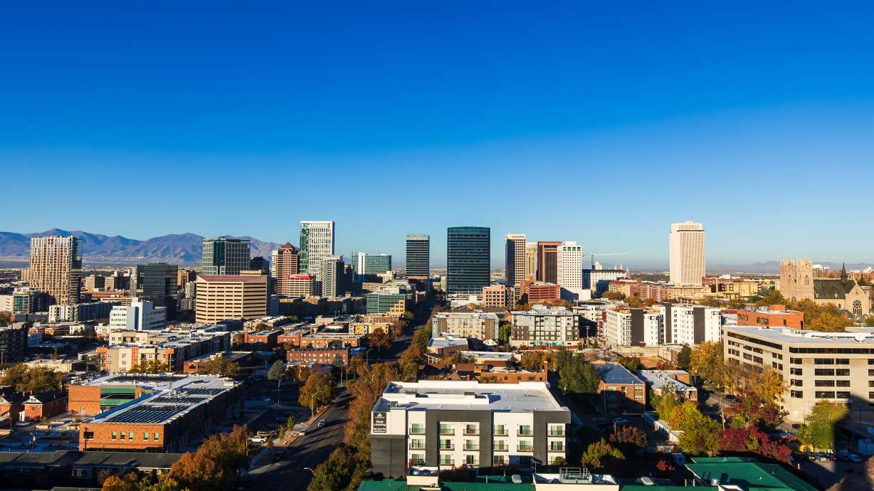 Downtown Salt Lake City is pictured on Nov. 2, 2025. Salt Lake City is now accepting applications for a vacant City Council seat representing downtown and the neighborhoods south and east of it.