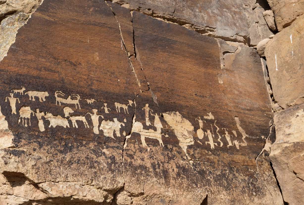 Some of the Canaan Gap petroglyphs are pictured in Washington County.