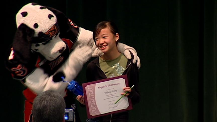 Students rewarded for reaching reading goal