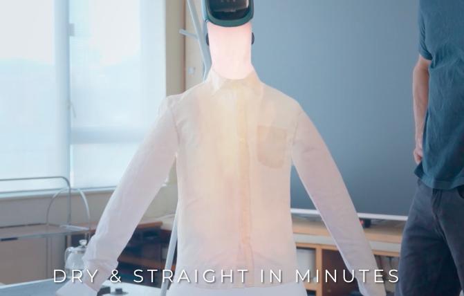 Lunabot helps dry and iron clothing right from the washer.