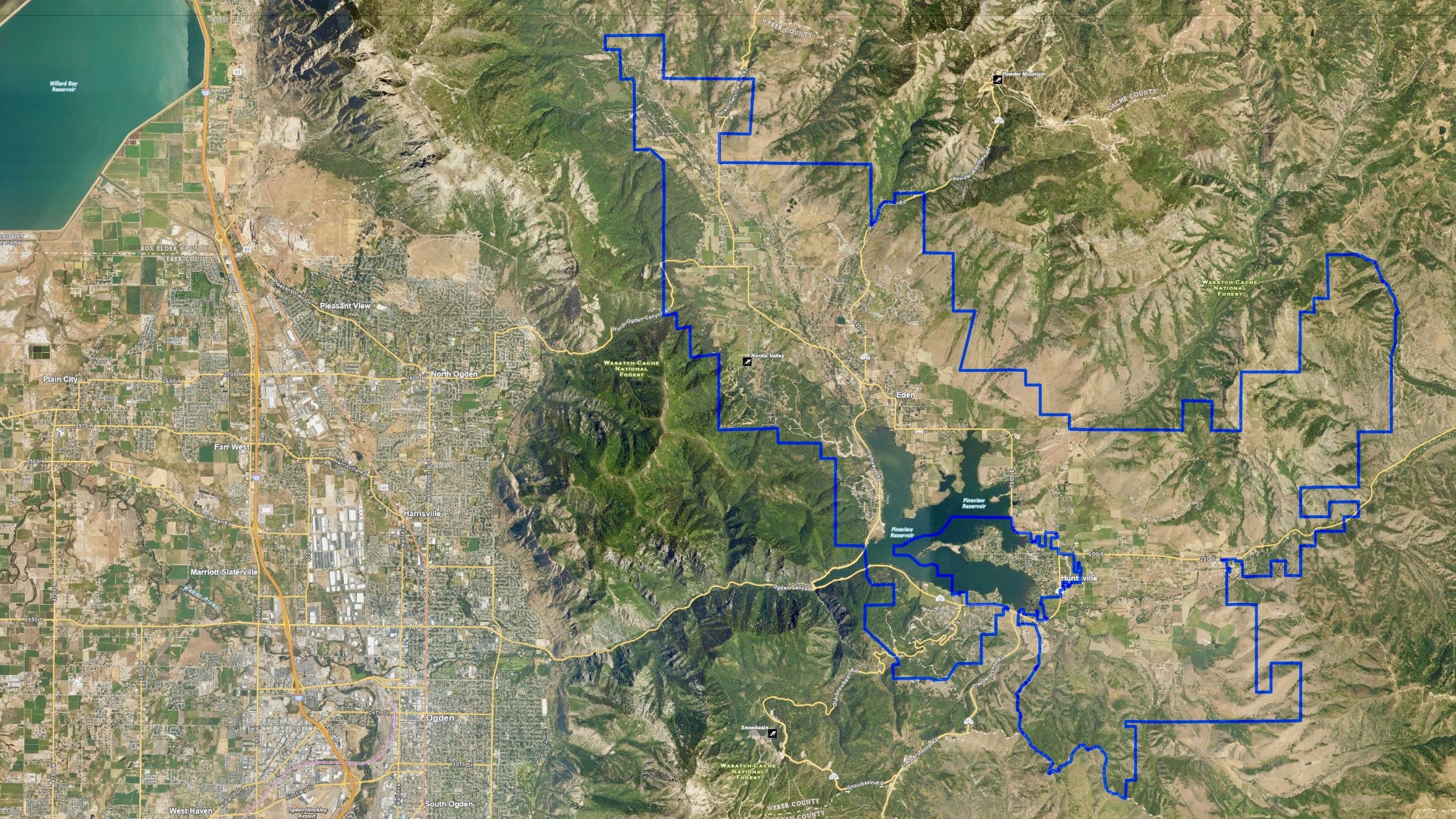 Leaders of the city taking shape in the Ogden Valley, outlined in blue in the photo, approved numerous accords on provision of city services and are mulling transient room and energy taxes. They meet with the public on Monday to discuss the plans.