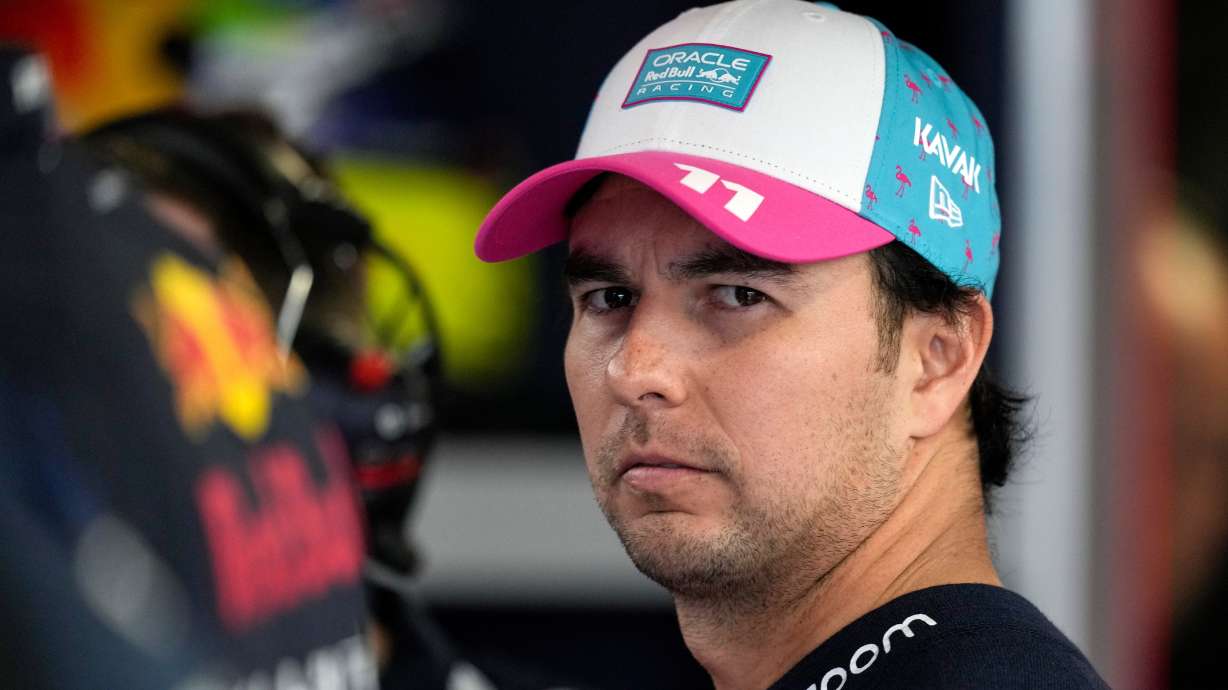 FILE - Red Bull driver Sergio Perez (11) waits for the Formula One Miami Grand Prix auto race to begin at the Miami International Autodrome, May 7, 2023, in Miami Gardens, Fla.
