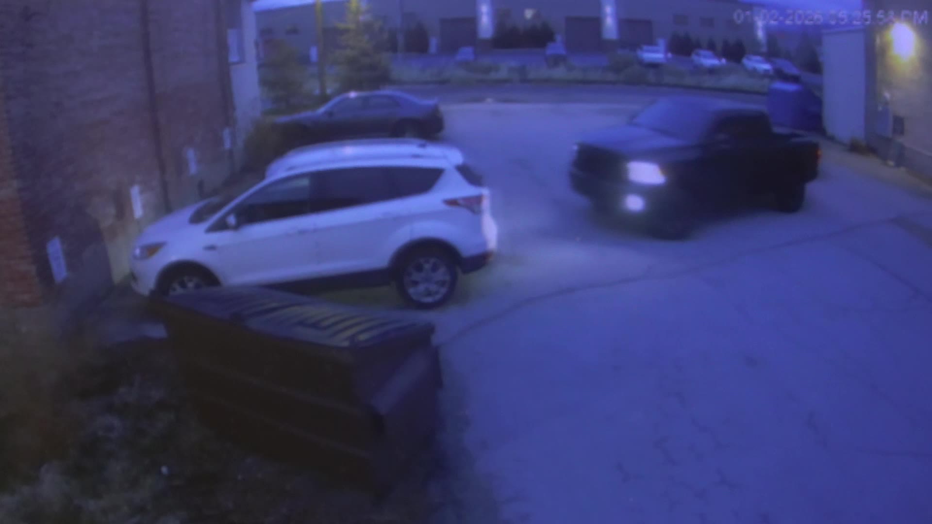 A photo of the truck allegedly used in a robbery on Friday at A Mad Mans Hobby Store.