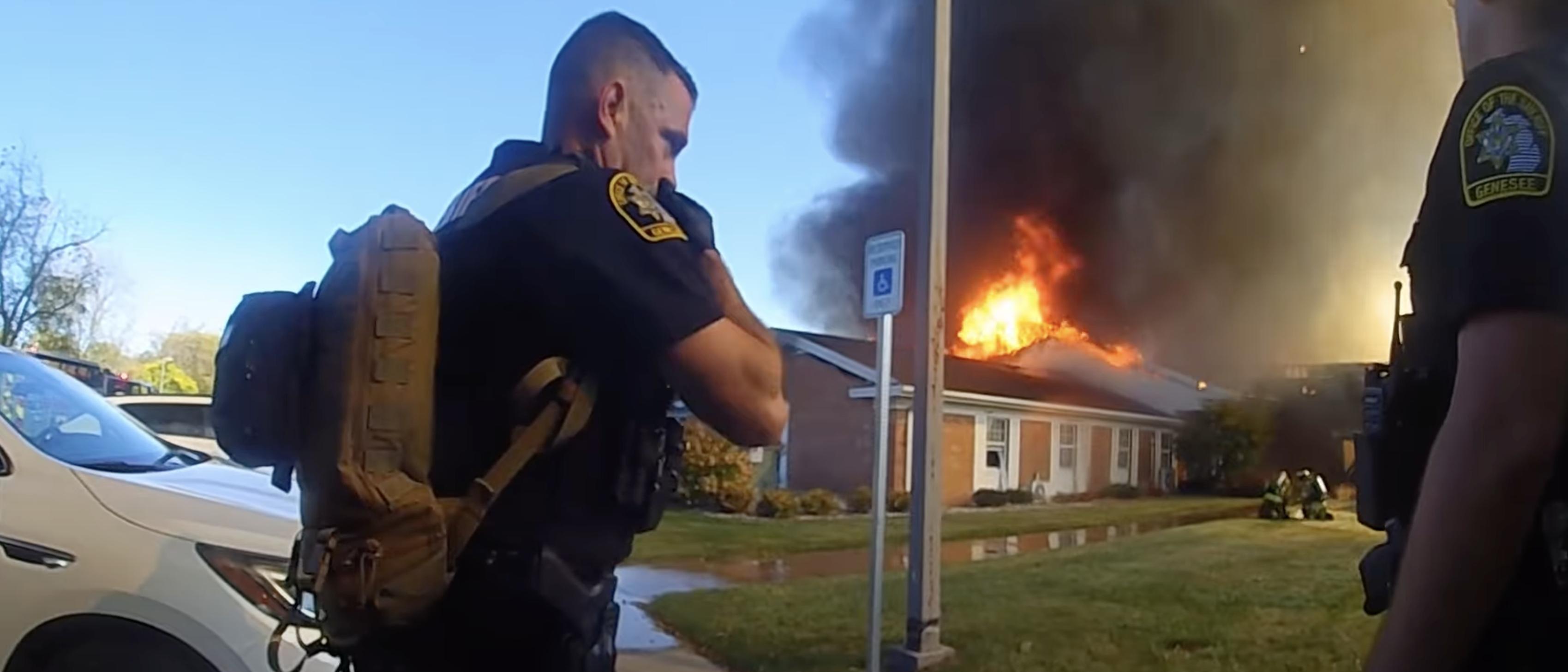 BODY CAM: Michigan police rescue Grand Blanc church members during shooting and burning