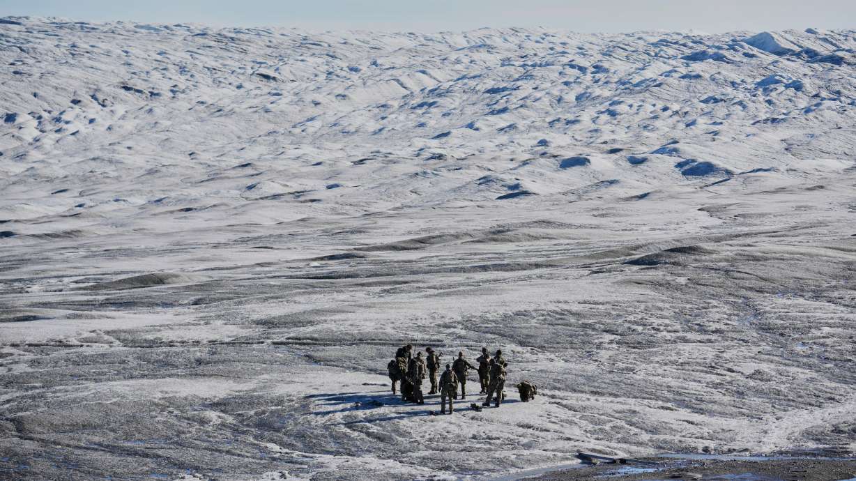 Danish military forces participate in an exercise with hundreds of troops from several European NATO members in Kangerlussuaq, Greenland, Sept. 17, 2025.