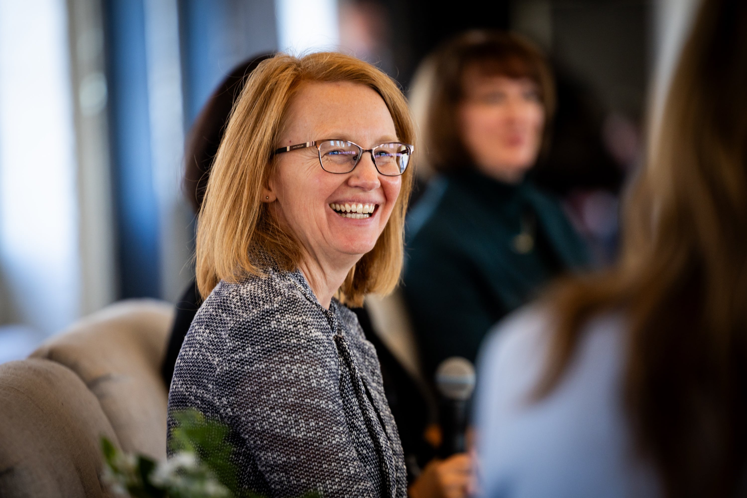 Tami Austin, acting early learning program manager with the Salt Lake County Library system, speaks during a Literacy and Reading Symposium hosted by Gov. Spencer Cox and first lady Abby Cox at The Monarch in Ogden on Tuesday.