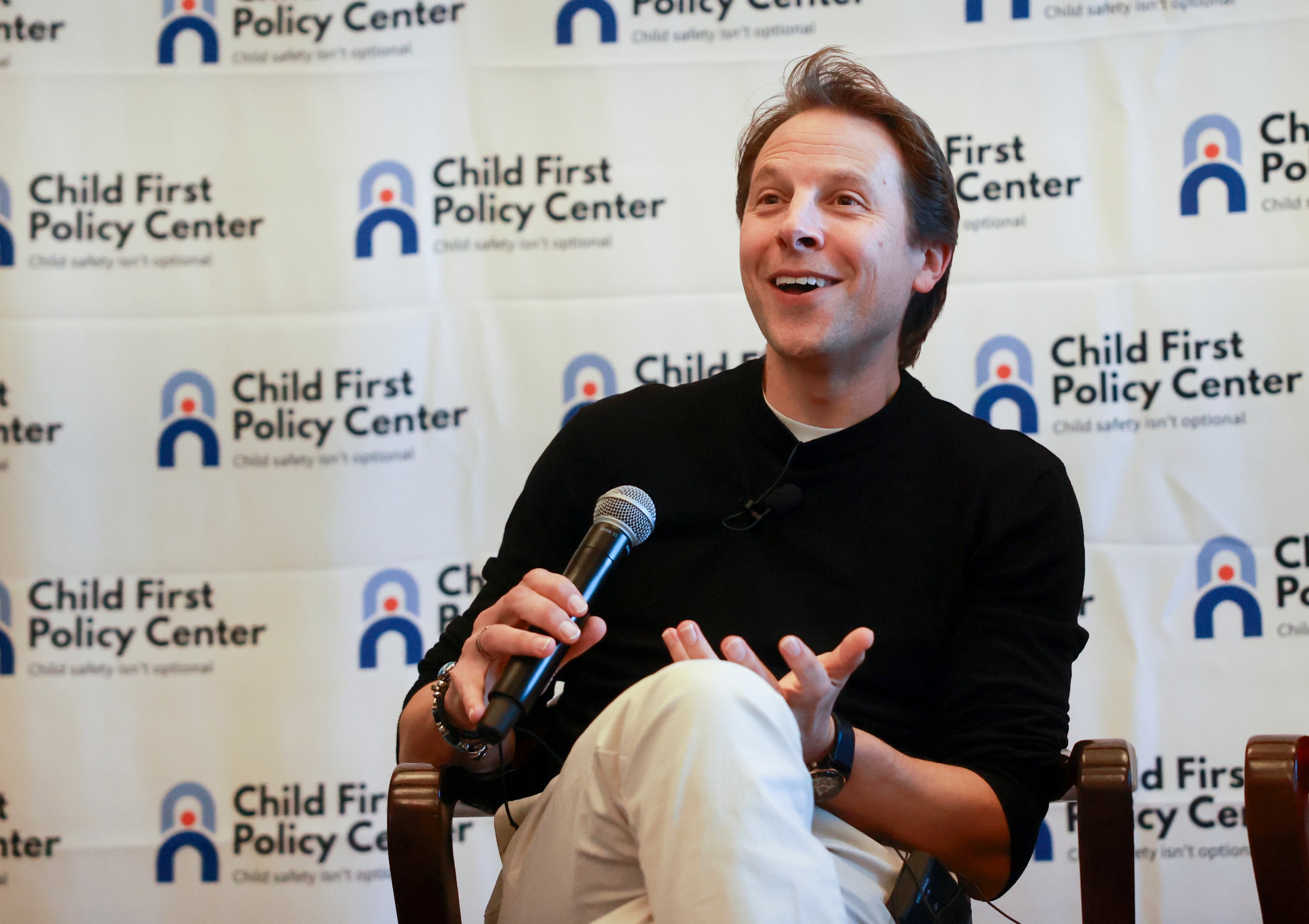 Neuroscientist Jared Cooney Horvath speaks during a press conference about the SAFE Act and Balance Act at a panel discussion with the Child First Policy Center at the Capitol in Salt Lake City on Tuesday.