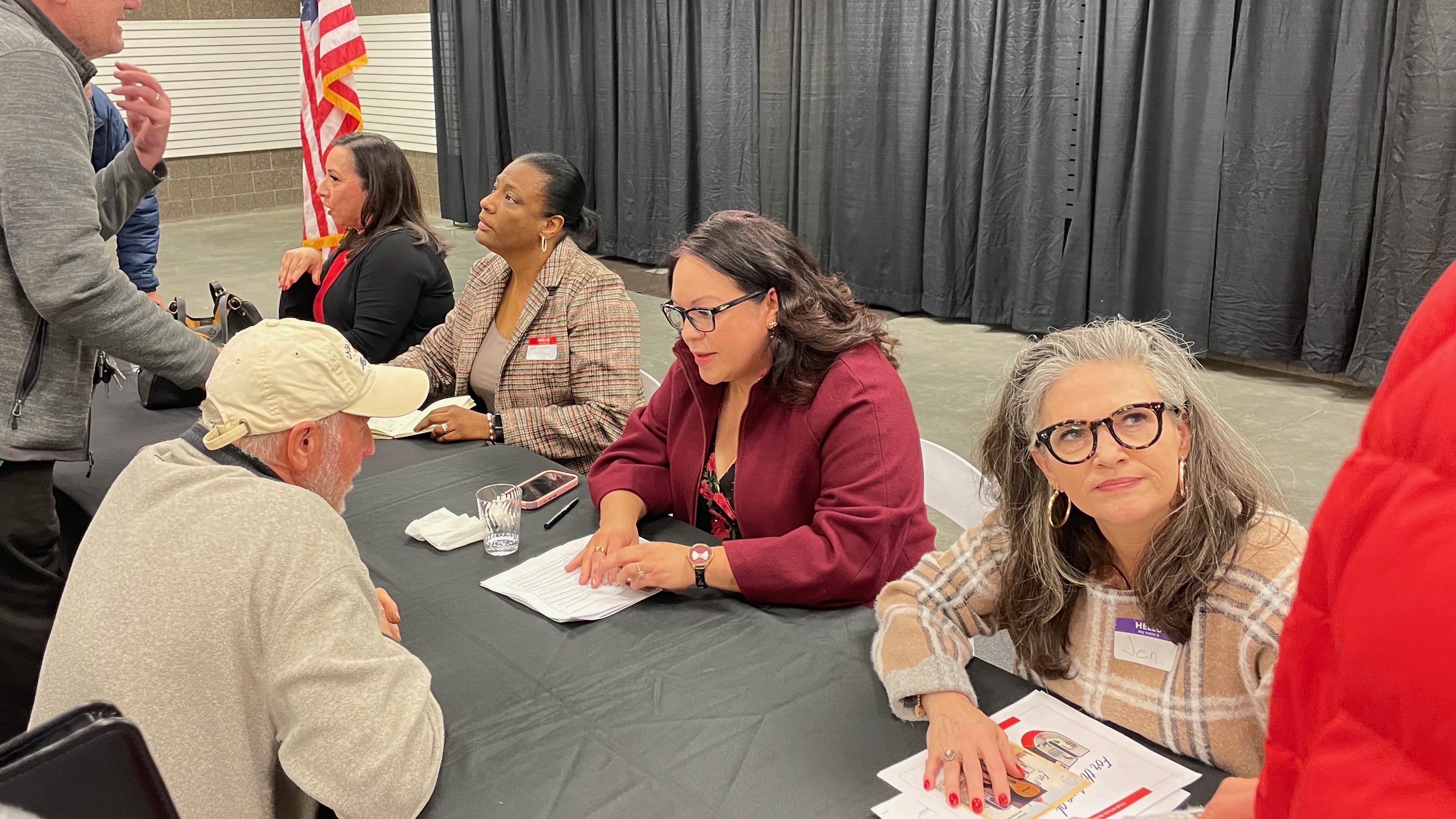 Democratic lawmakers Angela Romero, Sandra Hollins, Luz Escamilla and Jen Plumb held a legislative forum on Tuesday at the Utah State Fairpark. A proposed homeless facility was a big focus at the forum.