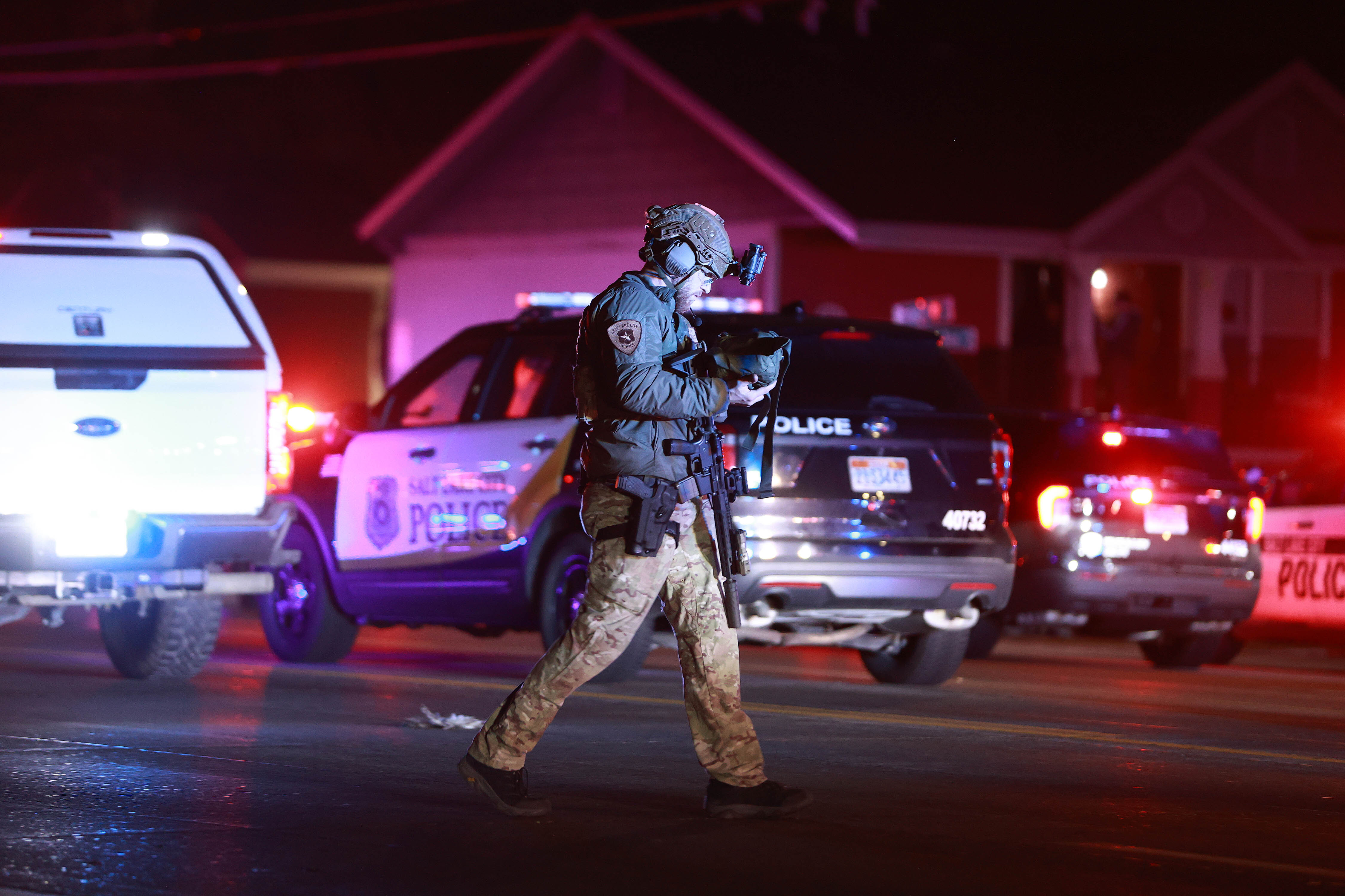 Two people were killed and six were injured in a shooting in Salt Lake City's Rose Park neighborhood on Wednesday evening when a fight broke out in a church parking lot outside a funeral.