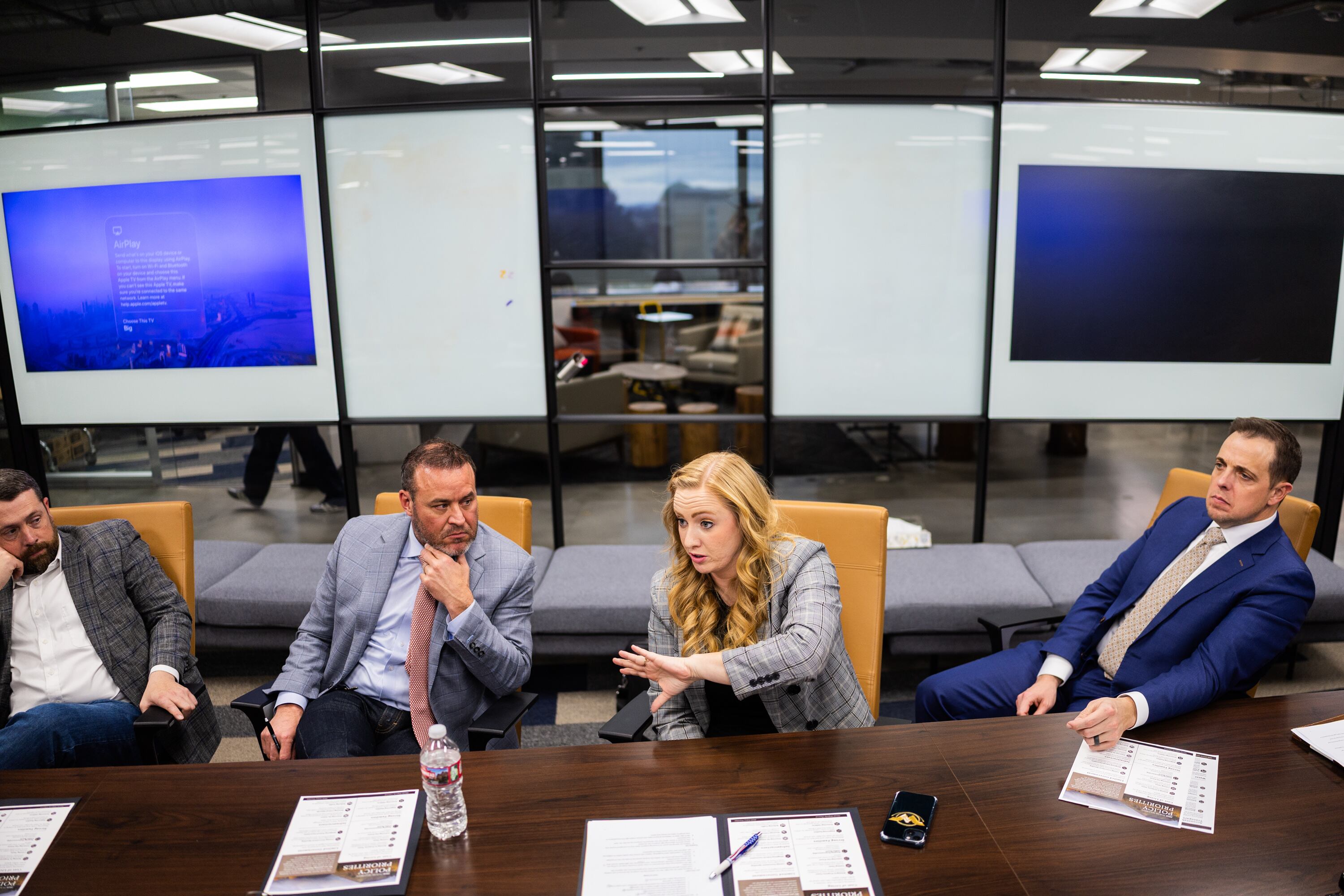 Rep. Casey Snider, R-Paradise, House Speaker Mike Schultz, R-Hooper, Rep. Candice Pierucci, R-Herriman, and Rep. Bridger Bolinder, R-Grantsville, from left, speak with the Deseret News Editorial Board to present their 2026 legislative priorities at the Triad Center in Salt Lake City on Wednesday. They expressed concern mostly over a state Supreme Court ruling on ballot initiatives that alter government structure.