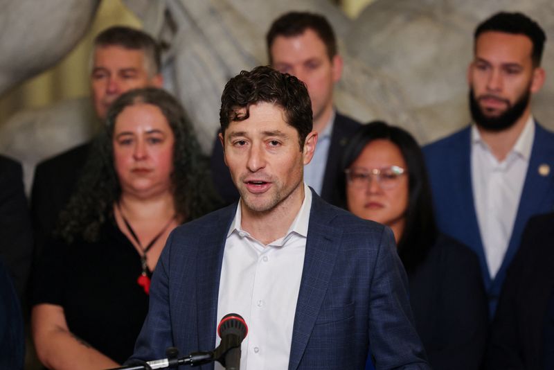 Minneapolis Mayor Jacob Frey speaks during a press conference, following the fatal shooting of Renee Nicole Good by an Immigration and Customs Enforcement agent, in Minneapolis, Minn., Friday. Frey has called the framing of the shooting as domestic terrorism as "garbage."