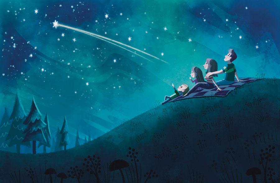 An illustration from David Miller's children's book, "Twice as Well." The book aims to help children cope with the loss of a loved one.