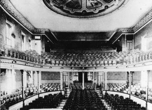 The interior of the Thatcher Opera House was renowned for its elegant design.