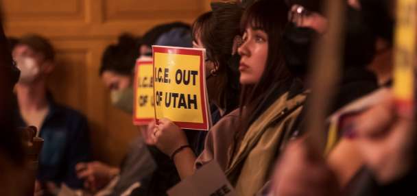 'Step it up': Group packs Salt Lake City meeting, calls on leaders to resist ICE