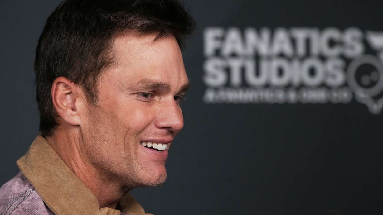 Tom Brady arrives at the launch party for Fanatics Studio, a global studio for sports entertainment, on Tuesday, Jan. 13, 2026, at the Intuit Dome in Inglewood, Calif.