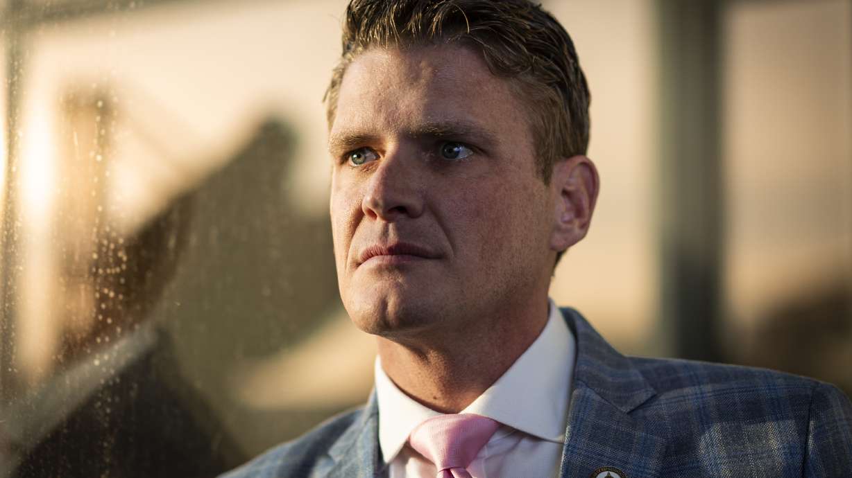 Utah Rep. Jason Thompson, R-River Heights, poses for a portrait before an interview at the Triad Center in Salt Lake City on Tuesday.