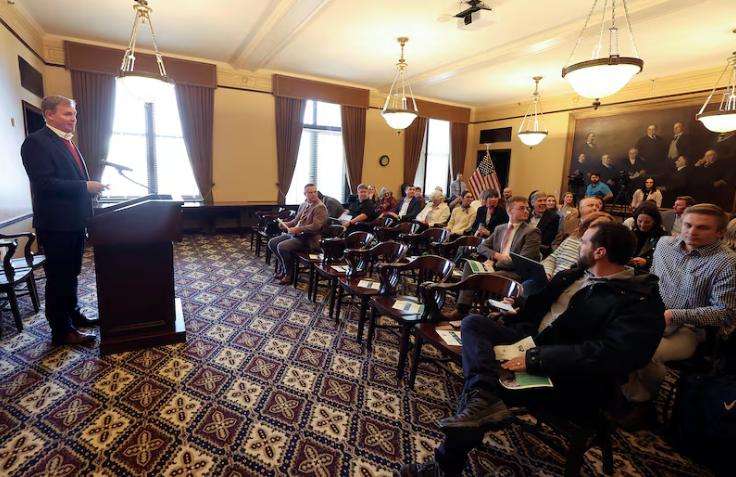Steve Waldrip, Housing Strategy and Innovation senior adviser to Gov. Spencer Cox, speaks during a meeting to preview proposed legislation for the upcoming 2026 legislative session related to housing affordability and availability at the Capitol in Salt Lake City on Tuesday.