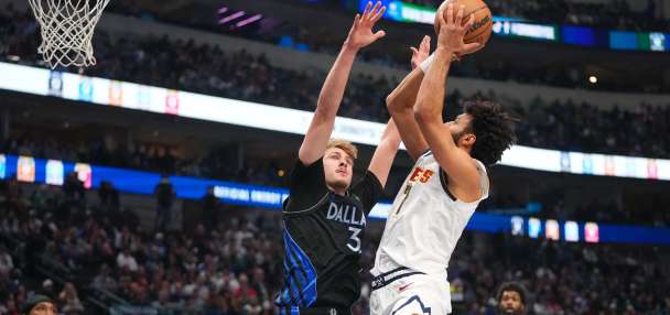 Cooper Flagg sprains an ankle and is ruled out after halftime for Mavs against Nuggets