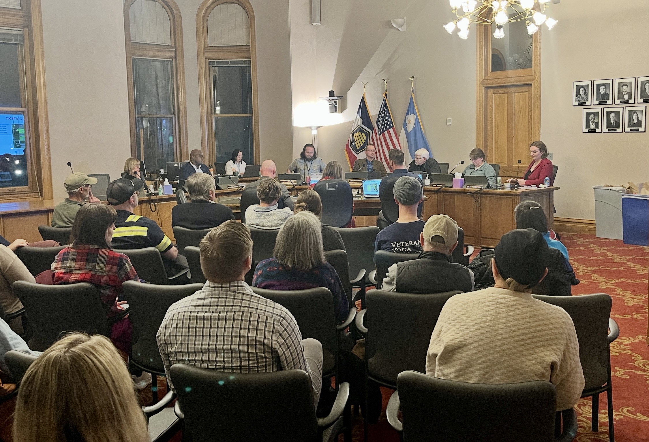 Members of the Salt Lake City Planning Commission vote to send an unfavorable recommendation for a plan to rezone 80 acres of agricultural land to light industrial space during a meeting at the Salt Lake City-County Building on Wednesday.