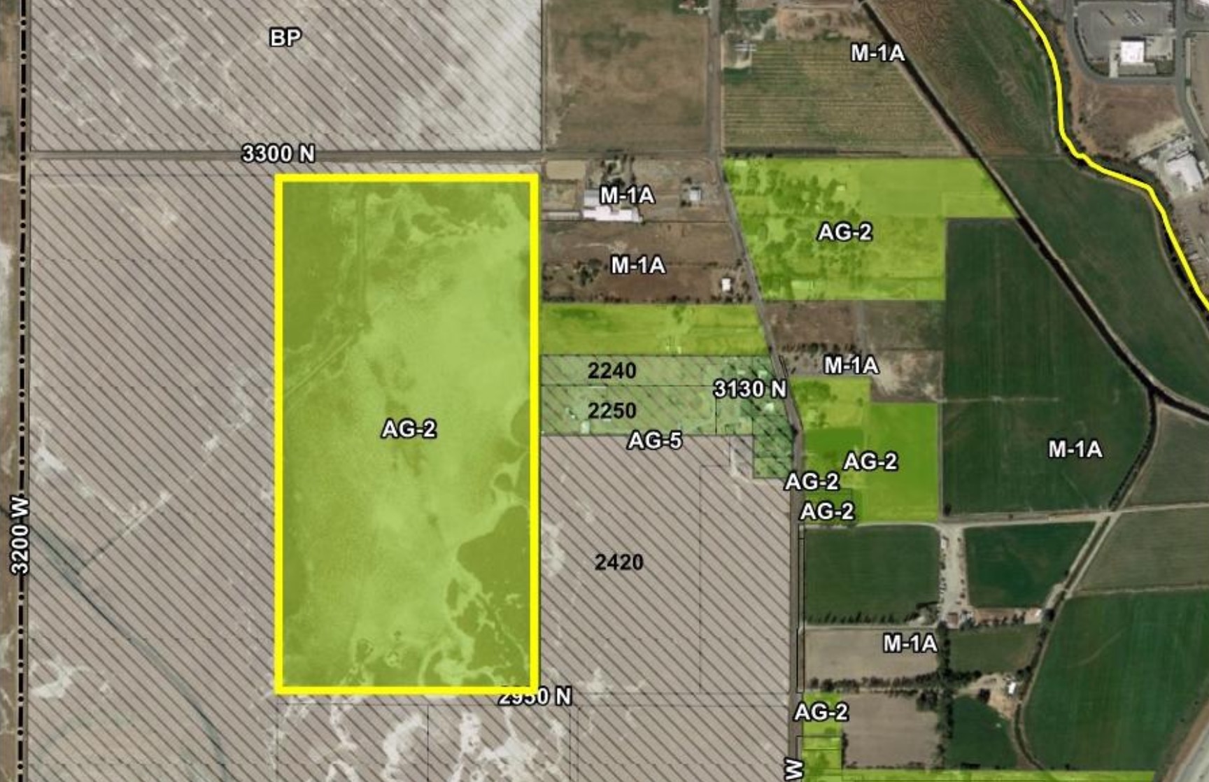 This map shows where the 80-acre parcel that the Clark and Christine Ivory Foundation owns. The foundation is seeking to rezone the space from agricultural to light industrial.