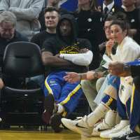 Warriors coach Steve Kerr chatted with Jonathan Kuminga about his uncertain situation