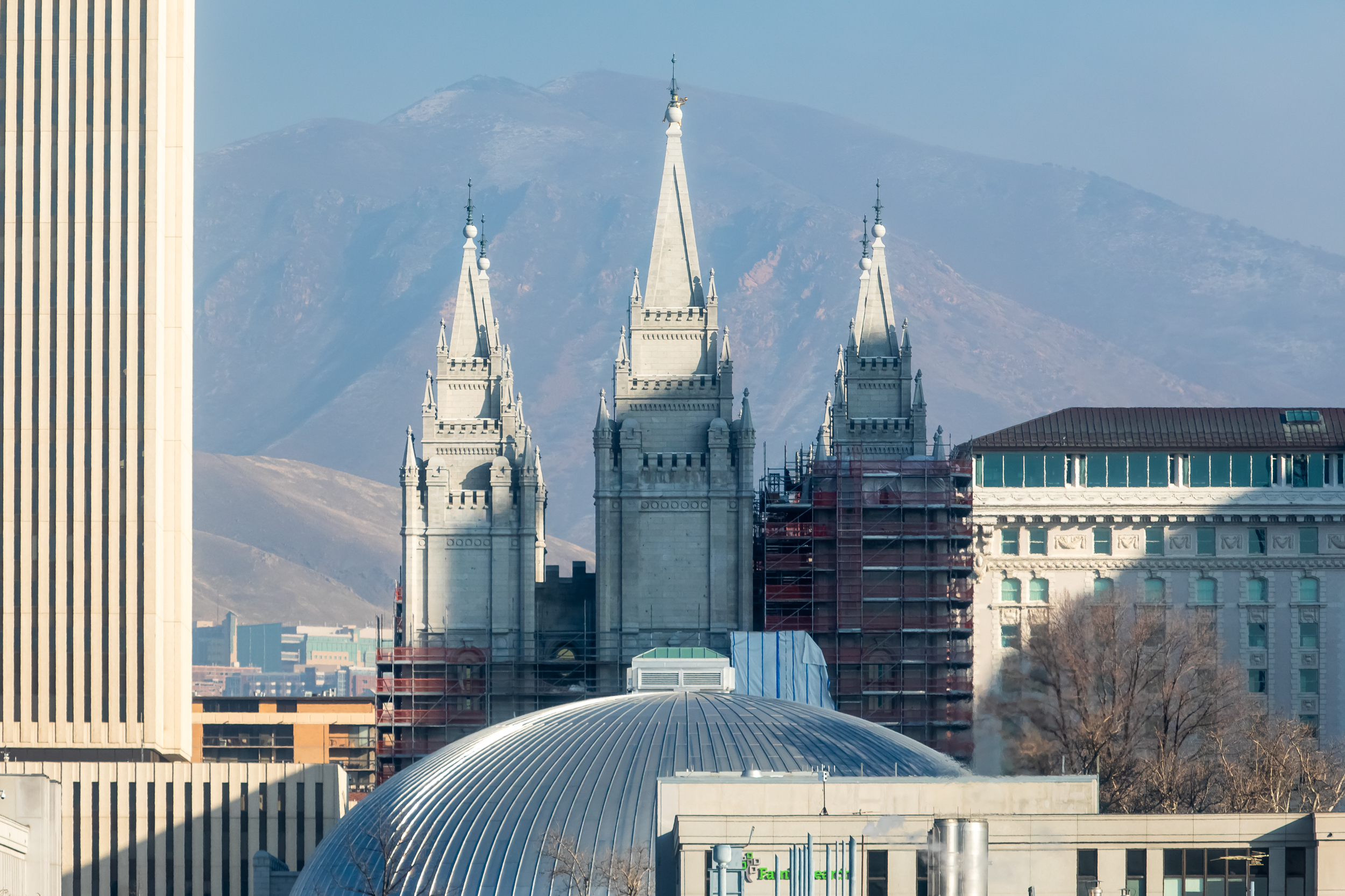 Scaffolding to come down as Salt Lake Temple renovation enters last full year