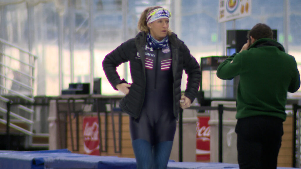 Mia Manganello at the Utah Olympic Oval in Kearns, Thursday. Manganello is retiring following the 2026 Winter Olympics, saying she's not taking it for granted.