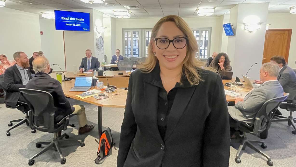 Flor Lopez, pictured at the Ogden Municipal Building, was sworn in to a seat on the Ogden City Council on Jan. 13 and several other Latinos took office, marking a step forward in representation for Utah's Latino community.