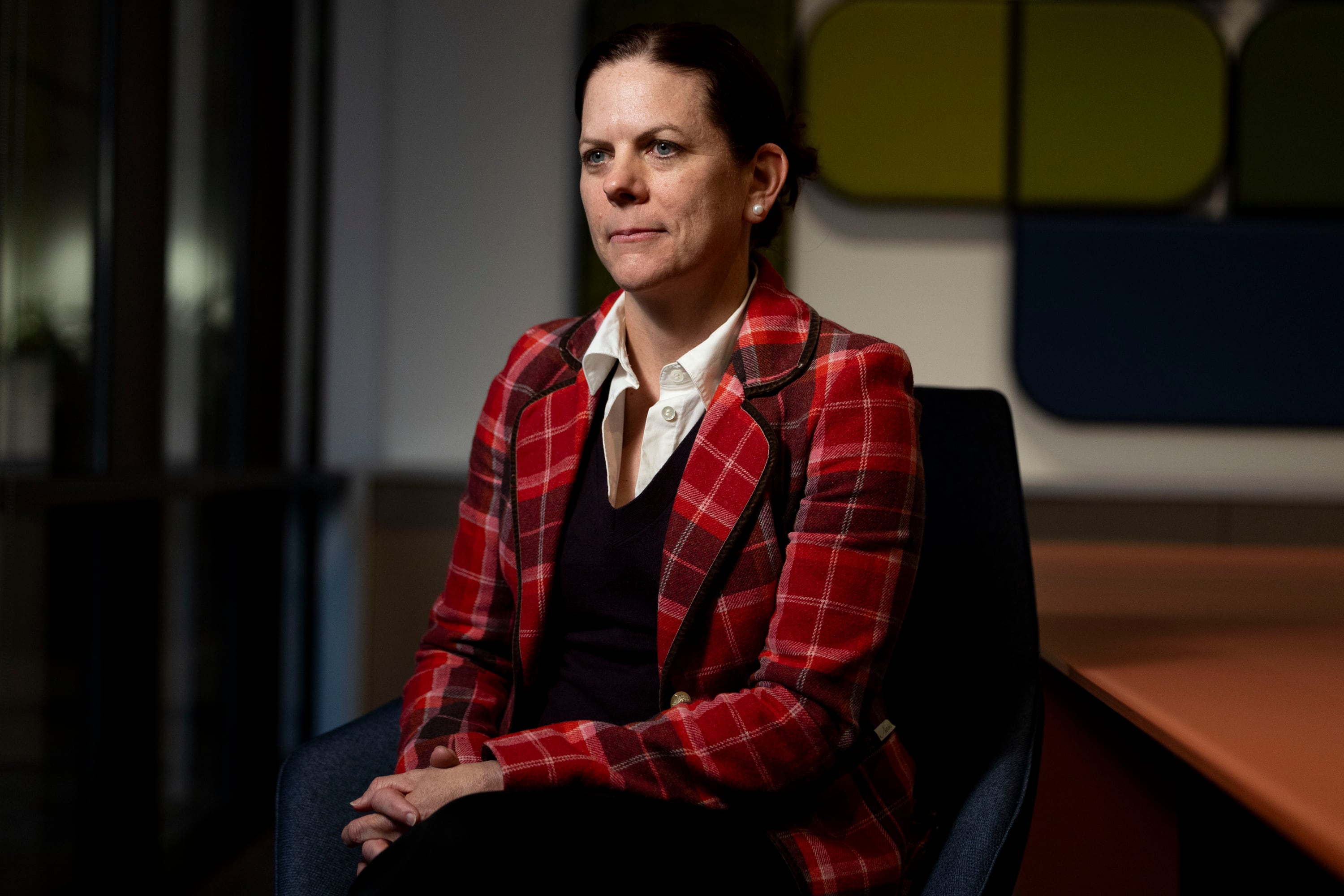 Executive director of the Paralympic Games, Colleen Wrenn, looks on during an interview with the Deseret News at the Organizing Committee for the Olympic Games offices in Salt Lake City on Thursday. Wrenn challenged Utahns to follow the top athletes in preparation for the 2034 Winter Games.