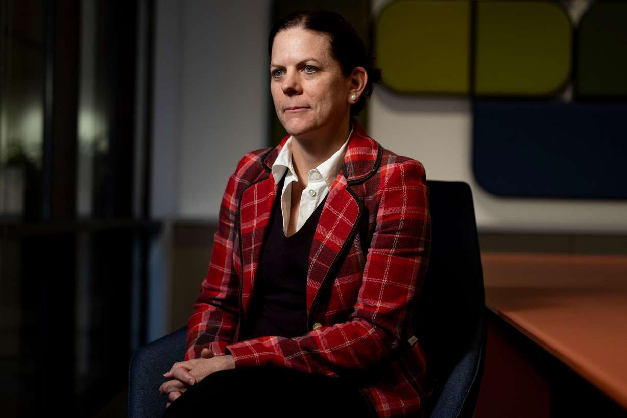 Executive director of the Paralympic Games, Colleen Wrenn, looks on during an interview with the Deseret News at the Organizing Committee for the Olympic Games offices in Salt Lake City on Thursday. Wrenn challenged Utahns to follow the top athletes in preparation for the 2034 Winter Games.