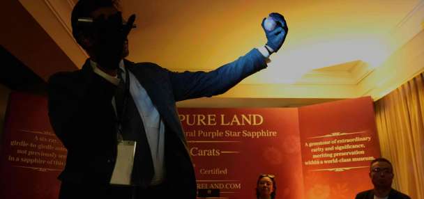 Sri Lanka unveils a rare purple star sapphire claimed to be the biggest of its kind