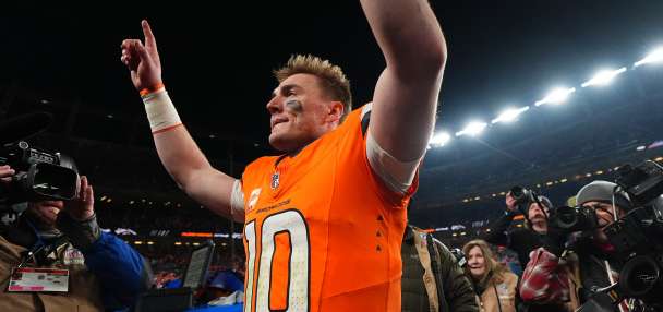 Bo Nix breaks his right ankle late in Broncos' playoff win, will have season-ending surgery