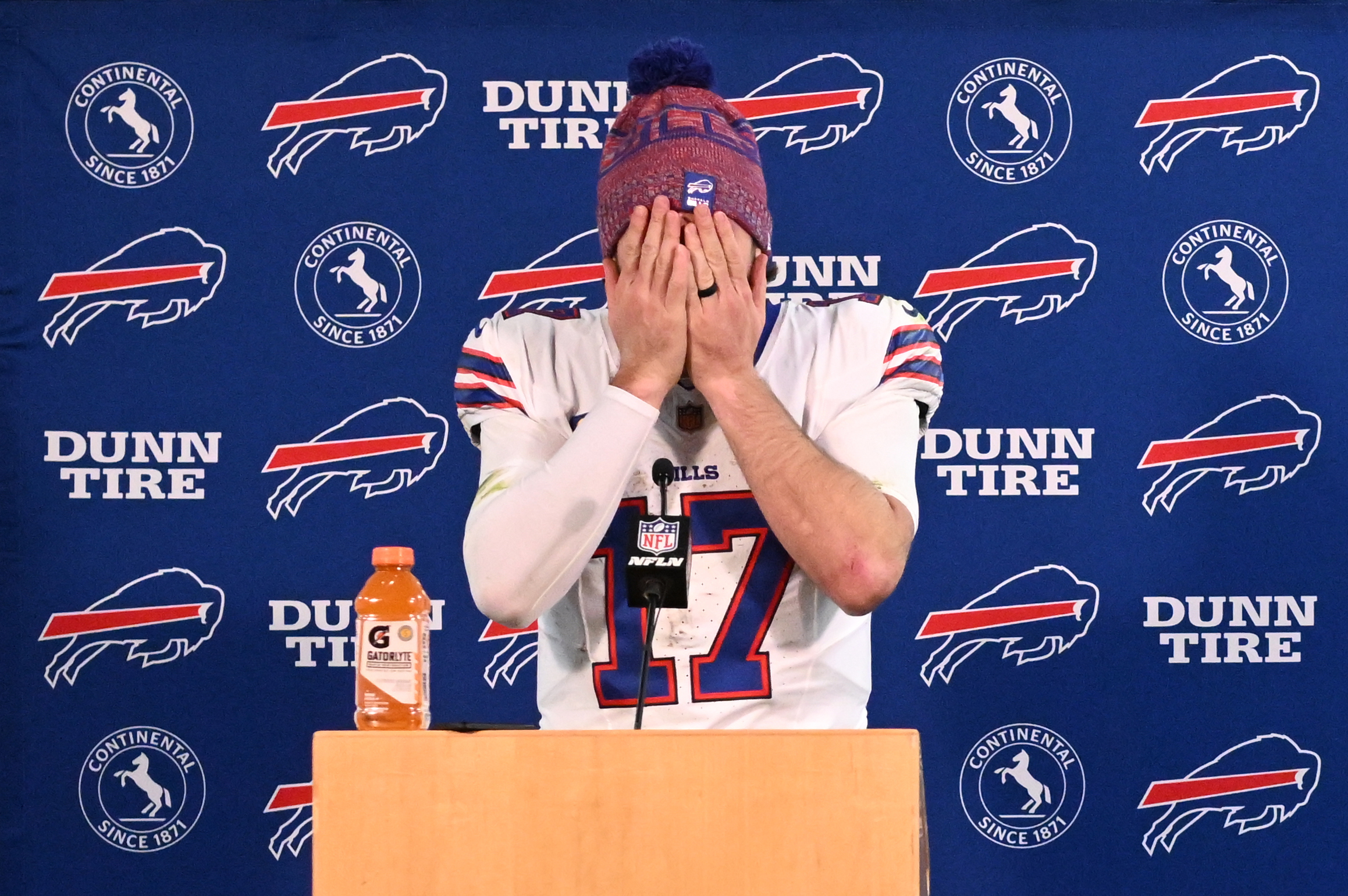 Josh Allen wipes away tears after another playoff loss and takes the blame after his 4 turnovers