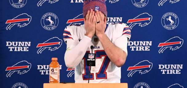 Josh Allen wipes away tears and takes the blame after his 4 turnovers lead to another playoff loss