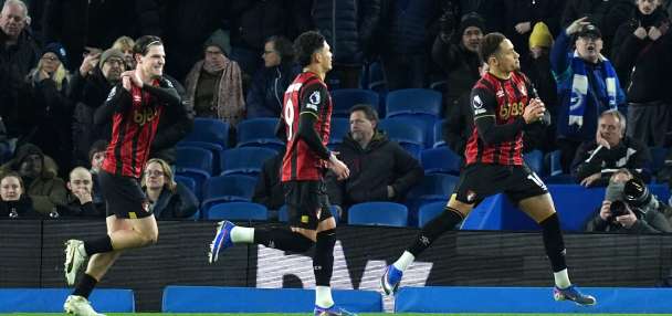 Kostoulas's late overhead kick rescues point for Brighton in 1-1 draw with Bournemouth