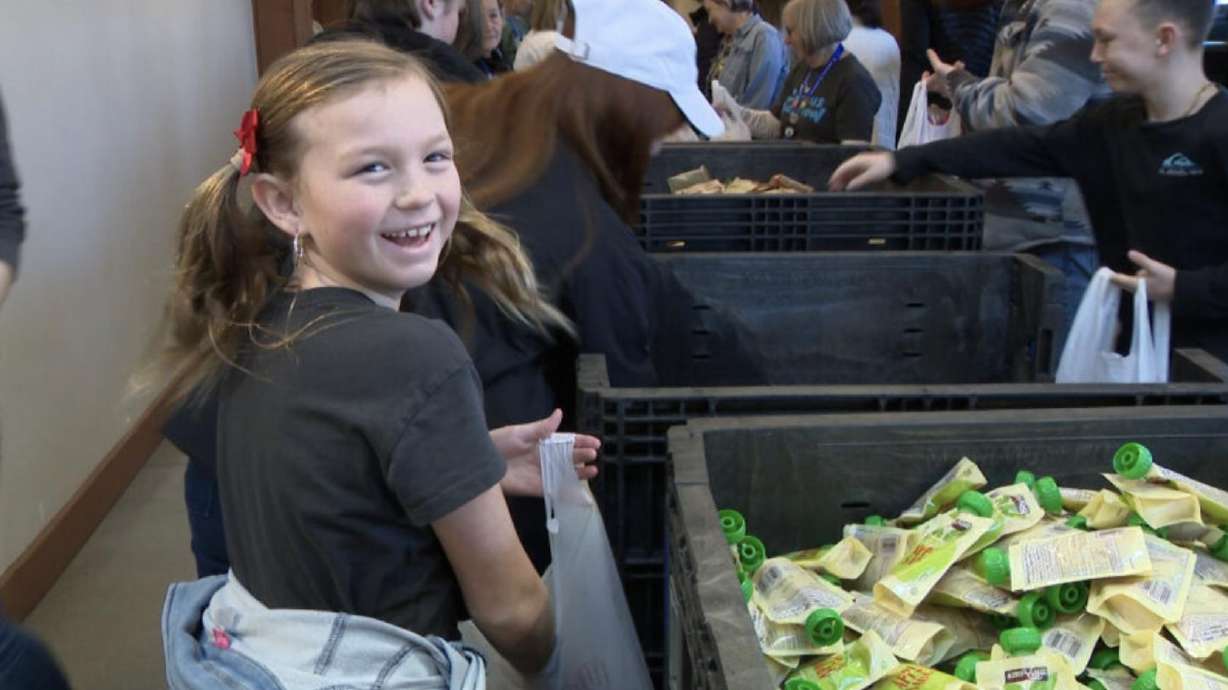 A child participates in the MLK Day of Service at Thanksgiving Point on Monday.