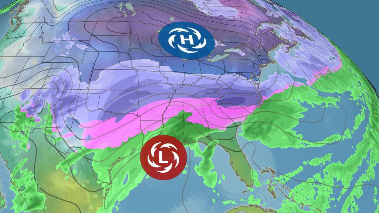A clash between high-pressure supplying Arctic air and moisture from a storm near the Gulf Coast will create a widespread, high-impact winter storm this weekend.