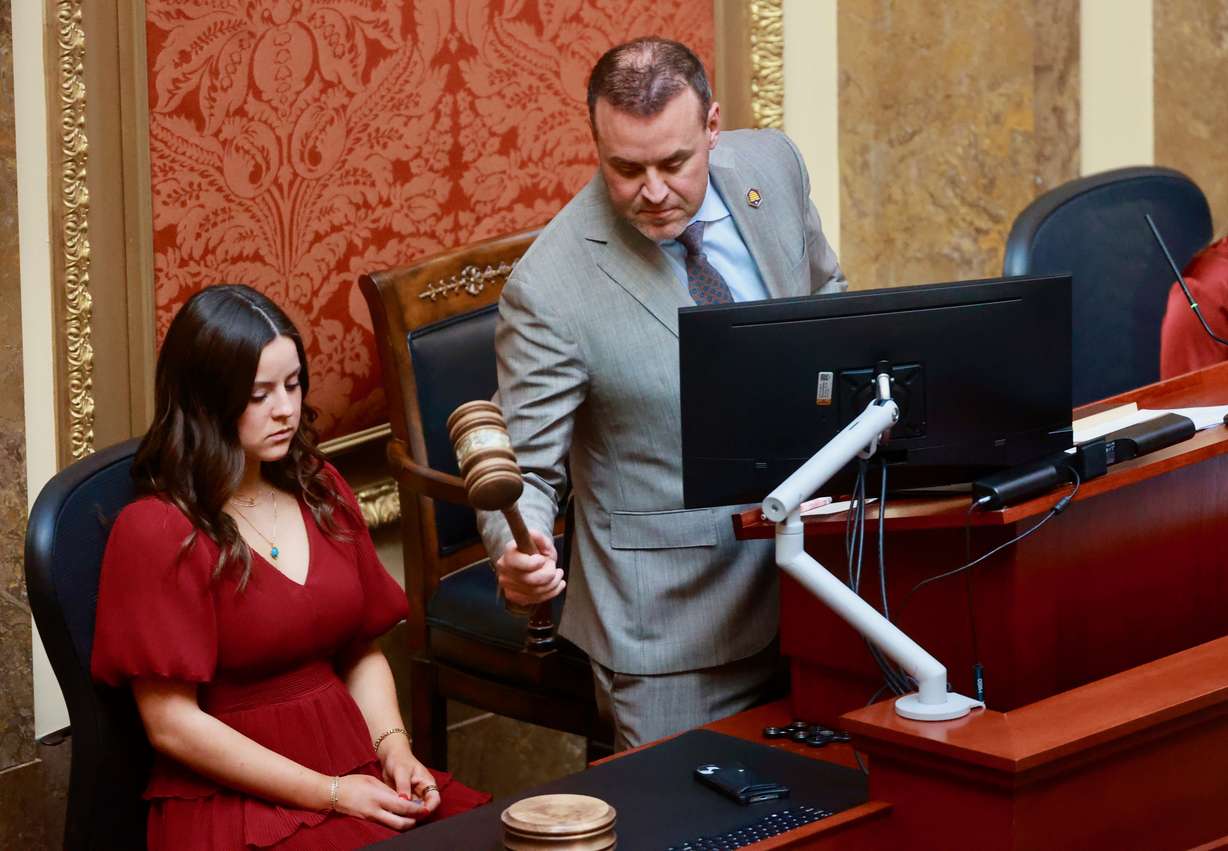 Utah House Speaker Mike Schultz, R-Hooper gavels in the opening day of the Utah legislative session Tuesday at the Capitol in Salt Lake City.