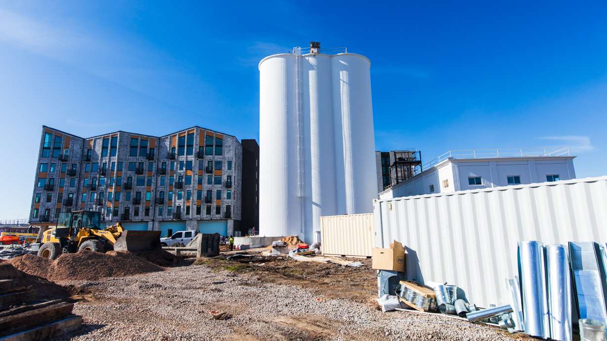 Construction of new buildings for Silo Park continues in Salt Lake City's Granary District on Jan. 20. The project's developers are seeking tax reimbursement from tax increments, projected to be over $51 million, but city leaders voiced concerns.