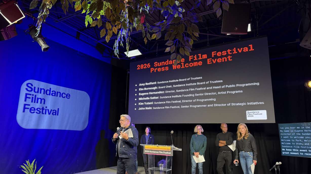 Sundance Film Festival Director Eugene Hernandez speaks at a press event on Wednesday in Park City.