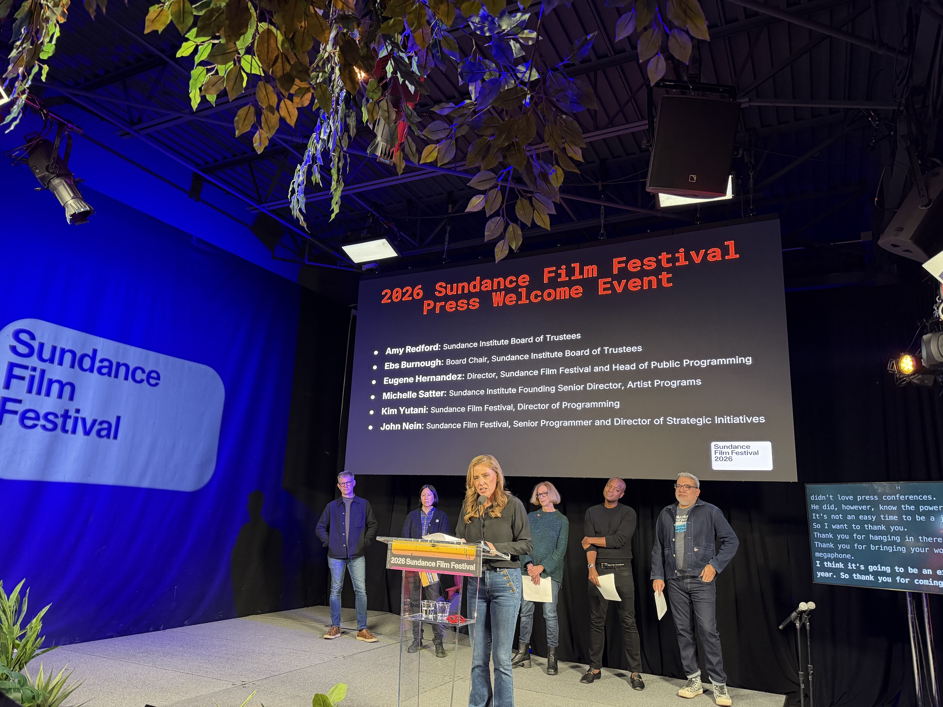Sundance Institute board member Amy Redford speaks at a press event on Wednesday in Park City.
