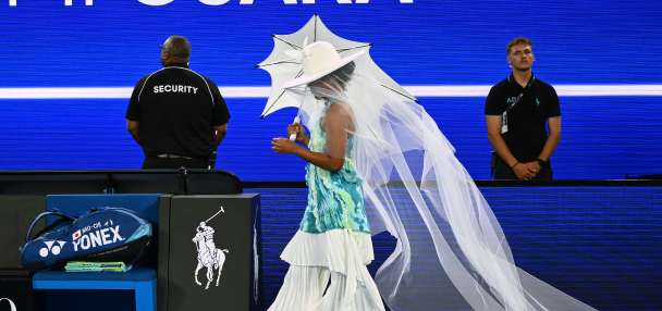 Naomi Osaka tones down her walk-on outfit for second-round match at the Australian Open
