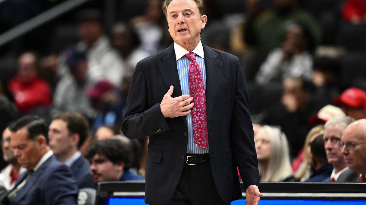 St. John's head coach Rick Pitino gestures during the first half of an NCAA college basketball game against Georgetown, Wednesday, Dec. 31, 2025, in Washington.