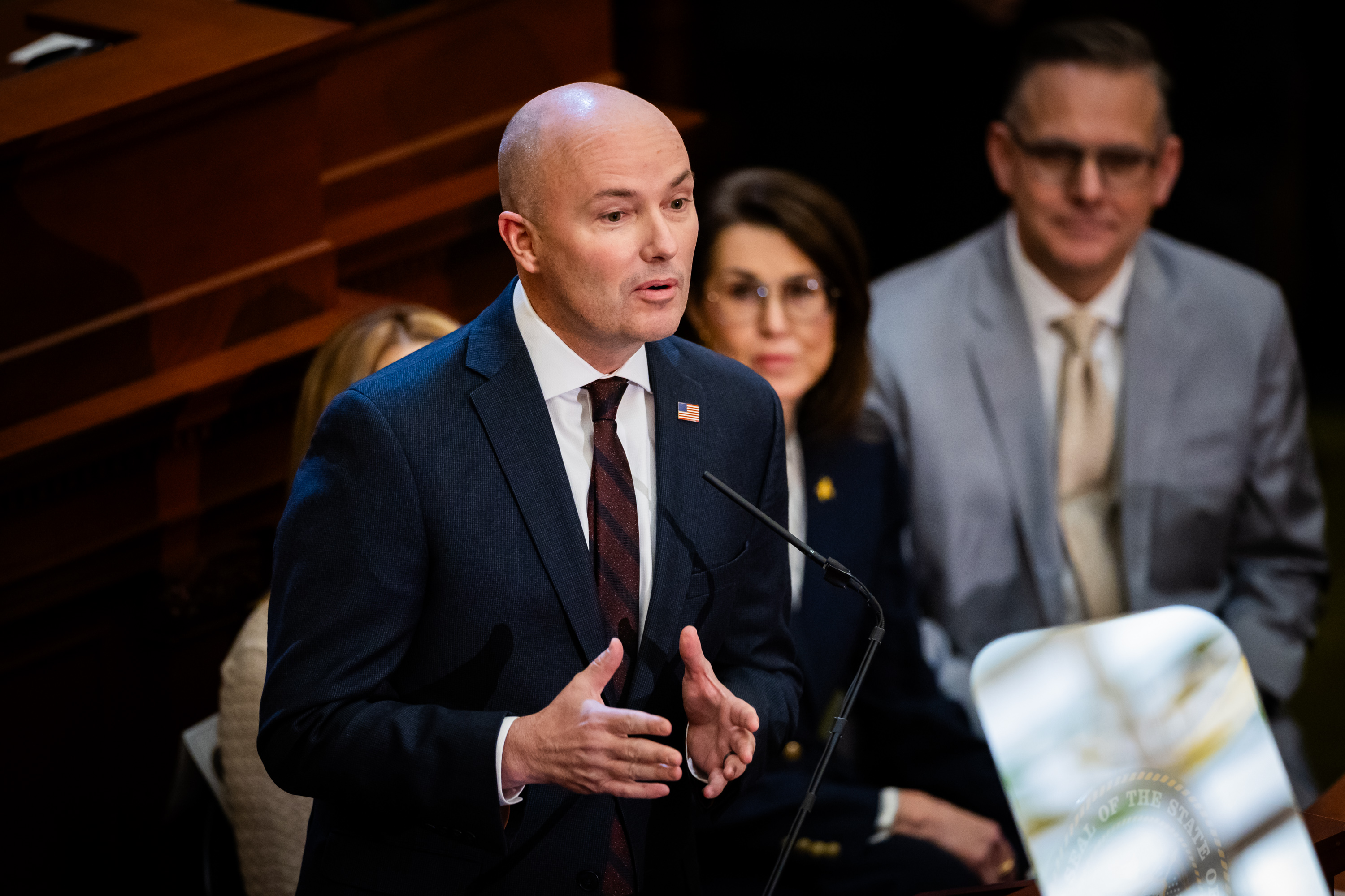 Gov. Spencer Cox delivers his 2026 State of the State address in the House chamber at the Capitol in Salt Lake City on Thursday.