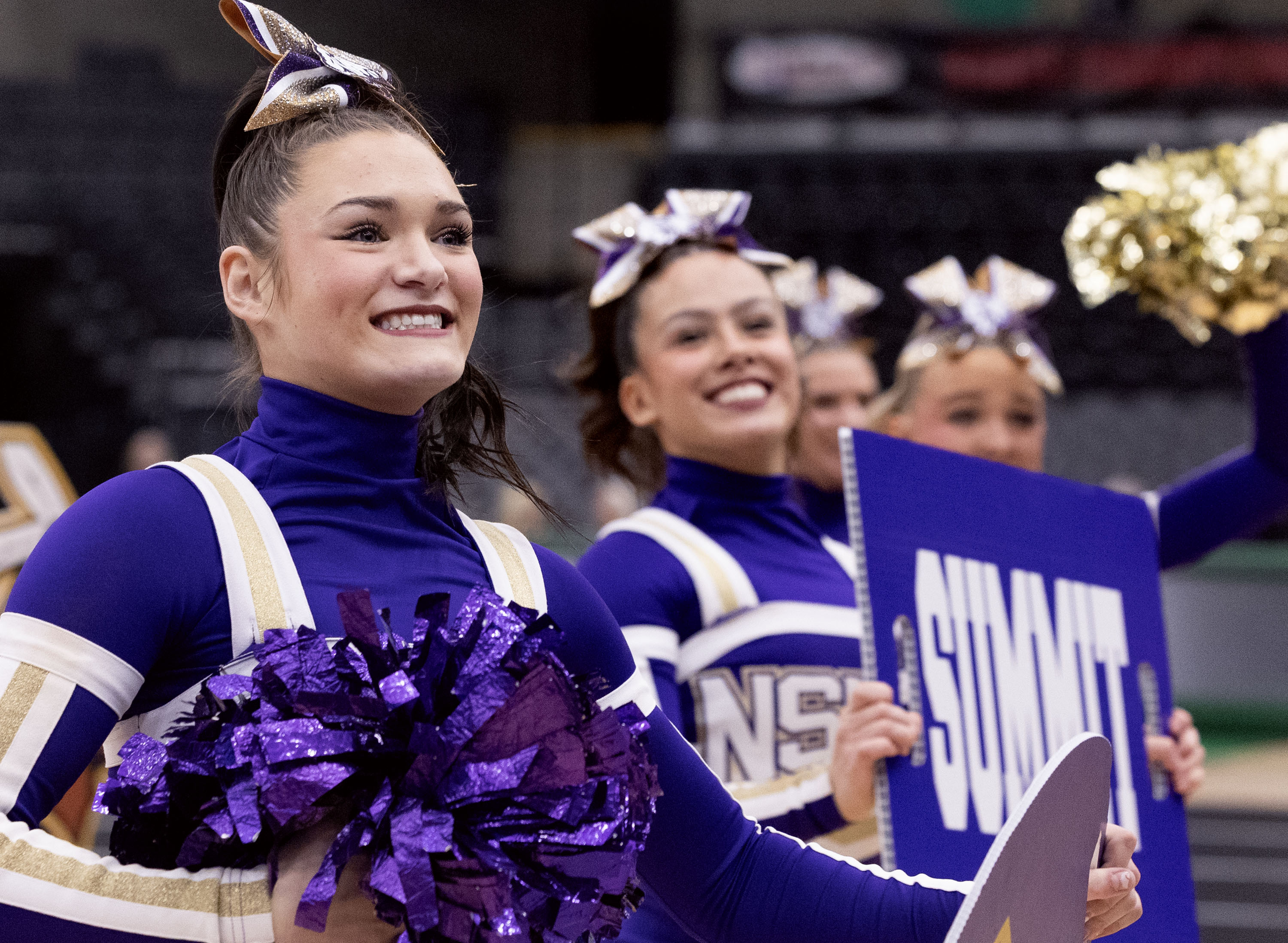 North Summit competes in the 2A cheer state finals at UVU in Orem on Friday, Jan. 23, 2026.