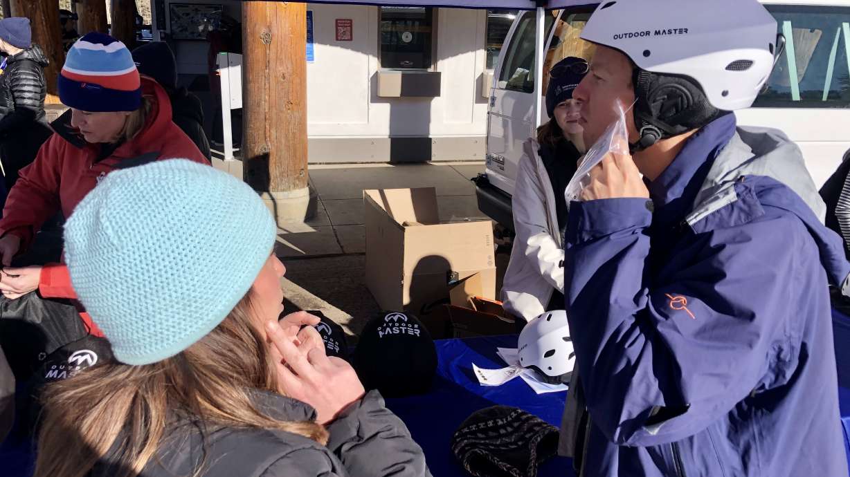 Intermountain Health and Brighton Ski Resort partnered to give free helmets to people hitting the slopes without one on Jan. 16.